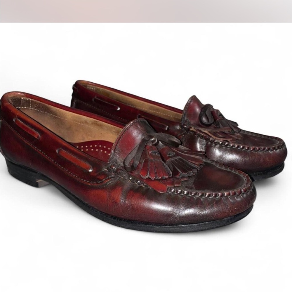 Vibram Men's Burgundy Tassel Loafers